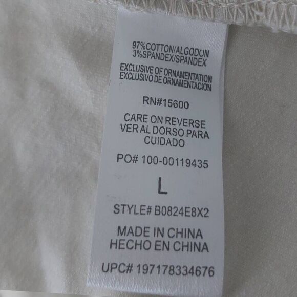 Democracy Puff Shoulder Twill Jacket with Peplum Hem size Large NWOT - Picture 11 of 12